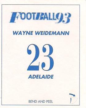 1993 Select AFL Stickers #23 Wayne Weidemann Back